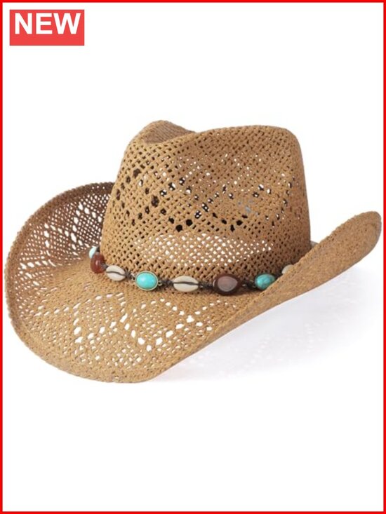 Western Straw Cowboy Hat with Shapeable Brim for Women & Men main image 6